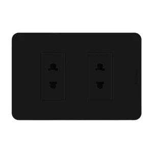 Tomacorriente Universal Doble Negro Matix Go Bticino