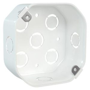 CAJA DE PASE DE LUZ OCTOGONAL BLANCO