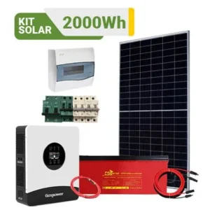 Kit Solar Peru 2000WH/DIA Uso Diario: Frigobar, TV, DVD, Carga Celular, Licuadora. ONDA PURA Perú
